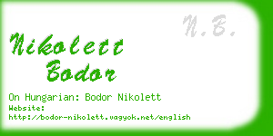 nikolett bodor business card